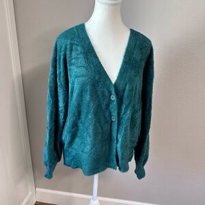 Abound Green V-Neck Cardigan Sweater